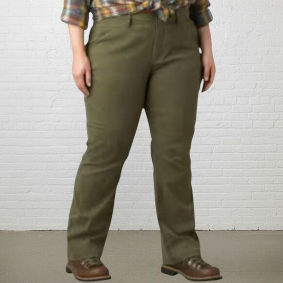 prAna Halle Pant Plus II 22W Cargo Hiking Olive Green UPF Stretch NWOT 🥾 - Picture 1 of 15